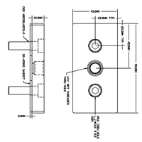 32-459014N-1 MODULAR SOLUTIONS PNEUMATIC PLATE 45MM X 90MM WITH GASKET 1/4 NPT THREADED CENTER THRU HOLE